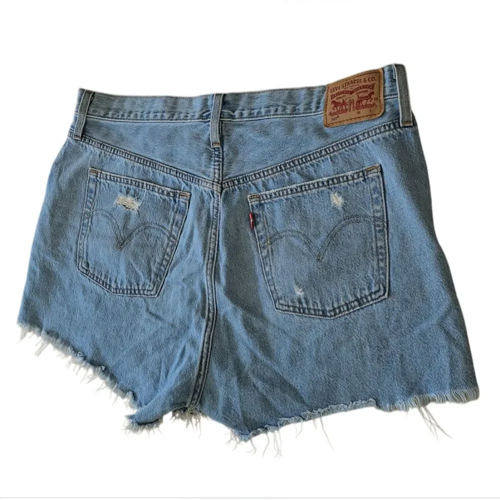Light Blue Distressed Denim Women's Shorts. Great Condition.